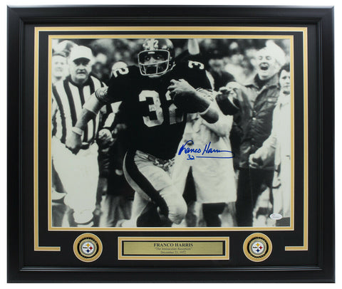 Franco Harris Signed Framed Pittsburgh Steelers 16x20 Photo JSA