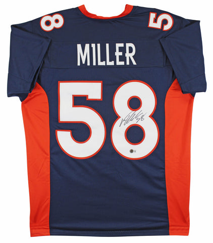 Von Miller Authentic Signed Navy Blue Pro Style Jersey Autographed BAS Witness 2