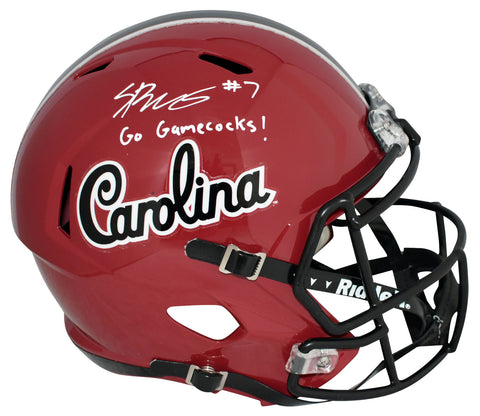 SPENCER RATTLER SIGNED SOUTH CAROLINA FULL SIZE SPEED HELMET W/ GO GAMECOCKS