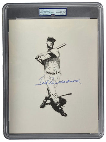 Ted Williams Signed Slabbed 8x10 Boston Red Sox Photo PSA NM-MT 8