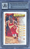 Hawks Dominique Wilkins Signed 1993 Finest #102 CF Card Auto 10! BAS Slabbed