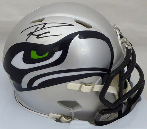 RUSSELL WILSON AUTOGRAPHED AMP SEAHAWKS SPEED MINI HELMET IN BLACK RW 179112