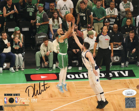 Derrick White Boston Celtics Signed NBA Finals 3-Point Shot 8x10 Photo JSA