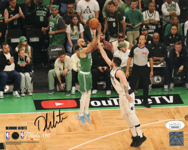 Derrick White Boston Celtics Signed NBA Finals 3-Point Shot 8x10 Photo JSA