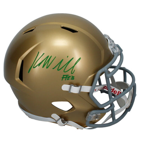 Kyren Williams Autographed (Green Ink) Notre Dame Full Size Speed Helmet Beckett