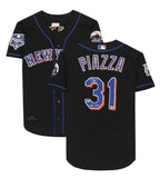 MIKE PIAZZA Autographed "HOF 2016" Mets Authentic WS Black Jersey FANATICS