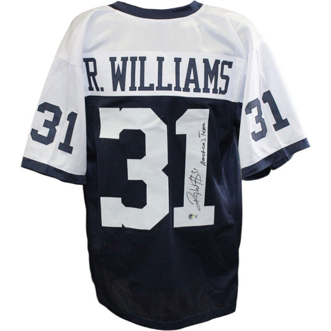 Roy Williams Autographed/Signed White Pro Style Jersey Insc. BAS 44068