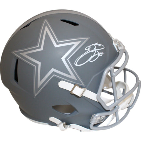 Emmitt Smith Autographed/Signed Dallas Cowboys Slate F/S Helmet Beckett 48027