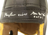 George McAfee & George Connor Signed F/S Black Leather Helmet JSA 35285