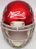 MAC JONES AUTOGRAPHED PATRIOTS FLASH RED SPEED MINI HELMET BECKETT QR 202970