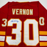 Autographed/Signed Mike Vernon Calgary Red Hockey Jersey JSA COA