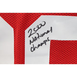 Roy Williams Autographed/Signed Red College Style Jersey 2 Insc. BAS 44064