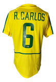 Roberto Carlos Signed Brazil Yellow Nike Soccer Jersey BAS