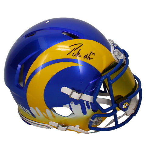 Puka Nacua Autographed Rams Drip Authentic Helmet w/ Visor & Bumpers Fanatics