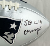 Sony Michel Signed New England Patriots Silver Logo Football w/ SB Champs-Becket