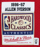 76ers Allen Iverson Authentic Signed Red M&N HWC Authentic Jersey BAS Witnessed