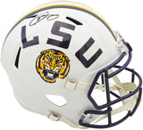 ODELL BECKHAM JR. AUTOGRAPHED LSU WHITE FULL SIZE HELMET BECKETT WITNESS 235085