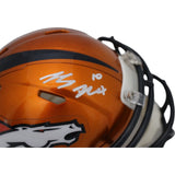 Bo Nix Autographed/Signed Denver Broncos Flash Speed Mini Helmet Beckett 47545