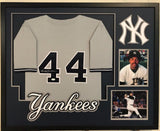 FRAMED REGGIE JACKSON AUTOGRAPHED SIGNED N.Y. YANKEES JERSEY JSA COA