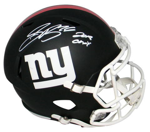 SAQUON BARKLEY SIGNED NEW YORK GIANTS BLACK FULL SIZE SPEED HELMET W/ 2018 OROY