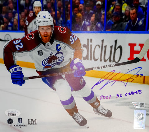 Gabe Landeskog Avalanche Autographed 8X10 Inscribed "2022 SC Champs Fanatics JSA