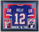 Jim Kelly Signed Buffalo Bills 35" x 43" Framed Jersey (JSA COA) 5xPro Bowl Q.B.