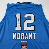 Autographed/Signed Ja Morant Memphis Light Blue Basketball Jersey JSA COA