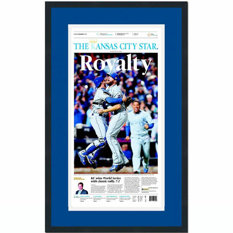 Framed Kansas City Star Royalty Royals 2015 World Series Newspaper 17x27 Photo