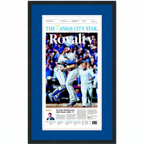 Framed Kansas City Star Royalty Royals 2015 World Series Newspaper 17x27 Photo