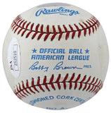 Mickey Mantle & Frank Robinson Signed Bobby Brown Oal Baseball BAS #AC33918