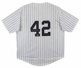 Mariano Rivera Authentic Signed White Pinstripe Pro Style Jersey BAS Witnessed