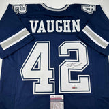 Autographed/Signed Deuce Vaughn Dallas Blue Football Jersey JSA COA