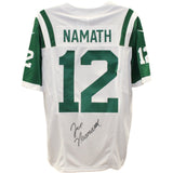 Joe Namath Autographed New York Jets White Nike Vapor XL Jersey Beckett 48615