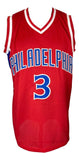 Allen Iverson Philadelphia Signed Red Basketball Jersey BAS