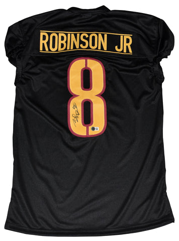 BRIAN ROBINSON JR SIGNED WASHINGTON COMMANDERS #8 BLACK GAME CUT JERSEY BECKETT