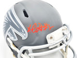 KYLE PITTS AUTOGRAPHED FALCONS SLATE GRAY SPEED MINI HELMET BECKETT 230066