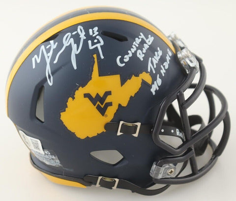 Mike Vanderjagt Signed West Virginia Mountaineers Speed Mini Helmet (Beckett) PK