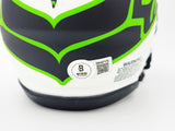 KENNETH WALKER III AUTOGRAPHED SEAHAWKS LUNAR ECLIPSE MINI HELMET BECKETT 235708