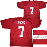 ALABAMA CRIMSON TIDE ELI RICKS AUTOGRAPHED RED JERSEY BECKETT BAS WITNESS 209473