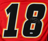 Matt Stajan Signed Flames Jersey (Beckett COA) Playing career 2004-present