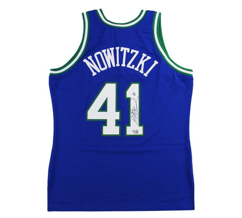 Dirk Nowitzki Signed Dallas Mavericks Mitchell & Ness Authentic Blue Jersey