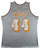 Lakers Jerry West "3x Insc" Signed Grey 75th Ann M&N HWC Swingman Jersey BAS Wit