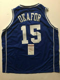 Autographed/Signed JAHLIL OKAFOR Duke Blue College Jersey JSA COA Auto