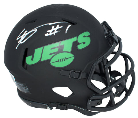 AHMAD SAUCE GARDNER AUTOGRAPHED NEW YORK JETS ECLIPSE SPEED MINI HELMET BECKETT