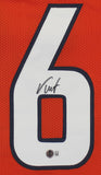 Troy Franklin Authentic Signed Orange Pro Style Jersey Autographed BAS Witnessed