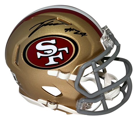 TALANOA HUFANGA AUTOGRAPHED SAN FRANCISCO 49ERS SPEED MINI HELMET BECKETT