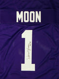 Warren Moon Autographed Purple Pro Style Jersey With HOF- JSA Witnessed Auth