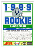 Andre Rison Autographed Colts 1989 Score Rookie Card #272 w/Bad Moon - (SS COA)