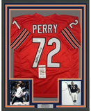 Framed Autographed/Signed William Perry The Refrigerator 35x39 Jersey JSA COA