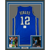 FRAMED Autographed/Signed DWIGHT HOWARD 33x42 Orlando Blue Jersey JSA COA Auto